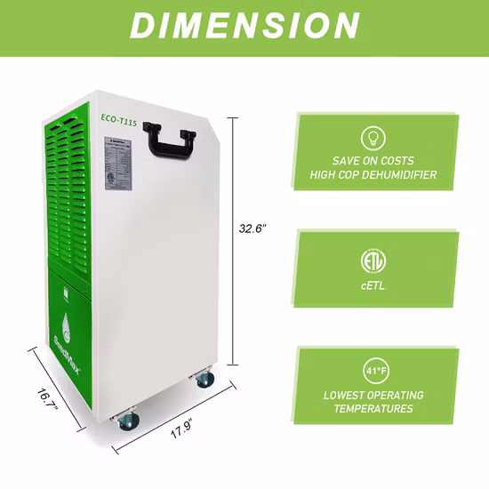 Seedmax 234 Pints Greenhouse Mobile Automatic Steel Industrial Dehumidifier ETL Listed
